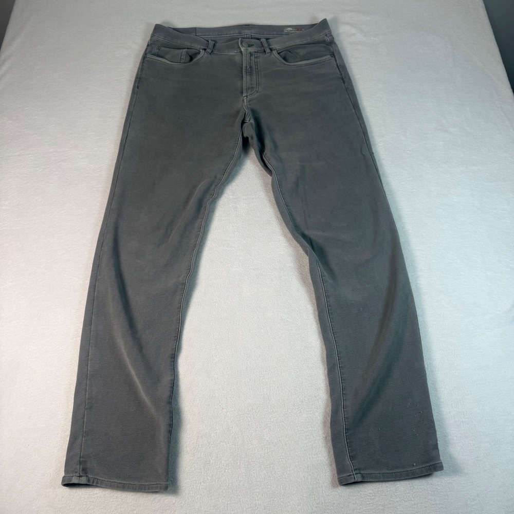 Faherty Brand Pants 32 Gray Cotton Twill Slim Straight Coastal Resort Casual